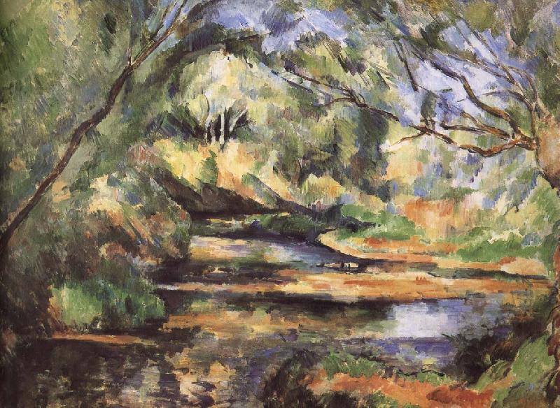 Paul Cezanne of the river through the woods oil painting image